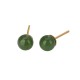 925 Silver Round Cyan Jade Healing Stud Earrings