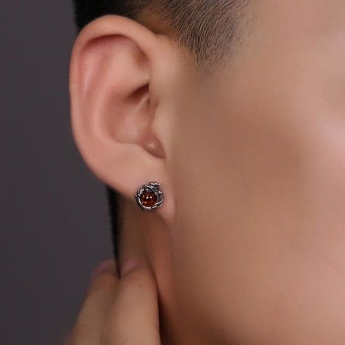 925 Sterling Silver Amber Dragon Success Stud Earrings 925 Sterling Silver Amber Dragon Success Stud Earrings