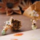 14K Gold-Plated Tridacna Stone Flower Pearl Aventurine Earrings 14K Gold-Plated Tridacna Stone Flower Pearl Aventurine Earrings