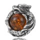 925 Sterling Silver Amber Dragon Success Stud Earrings 925 Sterling Silver Amber Dragon Success Stud Earrings