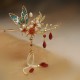 Flower Branch Butterfly Pearl Tassel Hairpin