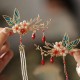 Flower Branch Butterfly Pearl Tassel Hairpin
