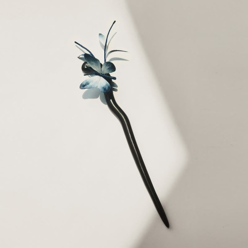 Velvet Mulberry Silk Butterfly Brooch Hairpin