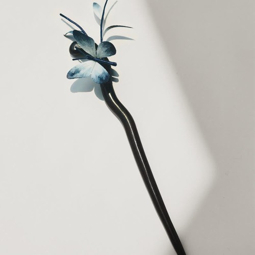 Velvet Mulberry Silk Butterfly Brooch Hairpin