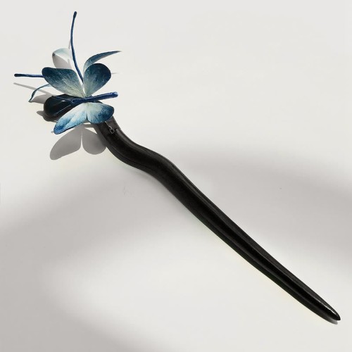 Velvet Mulberry Silk Butterfly Brooch Hairpin