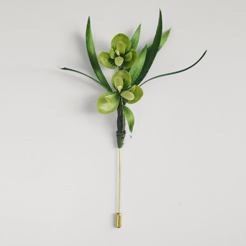 Velvet Mulberry Silk Green Leaf Brooch Hairpin Velvet Mulberry Silk Green Leaf Brooch Hairpin