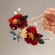 Chinese Red Camellia Butterfly Hairpin Chinese Red Camellia Butterfly Hairpin