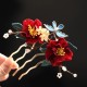 Chinese Red Camellia Butterfly Hairpin Chinese Red Camellia Butterfly Hairpin
