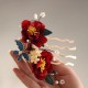 Chinese Red Camellia Butterfly Hairpin Chinese Red Camellia Butterfly Hairpin