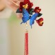 Red Flower Blue Butterfly Hairpin Red Flower Blue Butterfly Hairpin