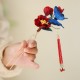 Red Flower Blue Butterfly Hairpin Red Flower Blue Butterfly Hairpin
