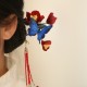 Red Flower Blue Butterfly Hairpin Red Flower Blue Butterfly Hairpin