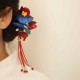 Red Flower Blue Butterfly Hairpin Red Flower Blue Butterfly Hairpin