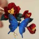 Red Flower Blue Butterfly Hairpin Red Flower Blue Butterfly Hairpin