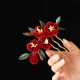 Red Flower Blue Butterfly Hairpin Red Flower Blue Butterfly Hairpin