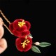 Red Flower Blue Butterfly Hairpin Red Flower Blue Butterfly Hairpin