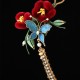 Red Flower Blue Butterfly Hairpin Red Flower Blue Butterfly Hairpin