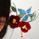 Red Flower Blue Butterfly Hairpin Red Flower Blue Butterfly Hairpin