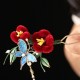 Red Flower Blue Butterfly Hairpin Red Flower Blue Butterfly Hairpin