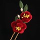 Red Flower Blue Butterfly Hairpin Red Flower Blue Butterfly Hairpin