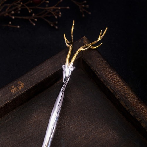 925 Silver Deer Antler Protection Hairpin