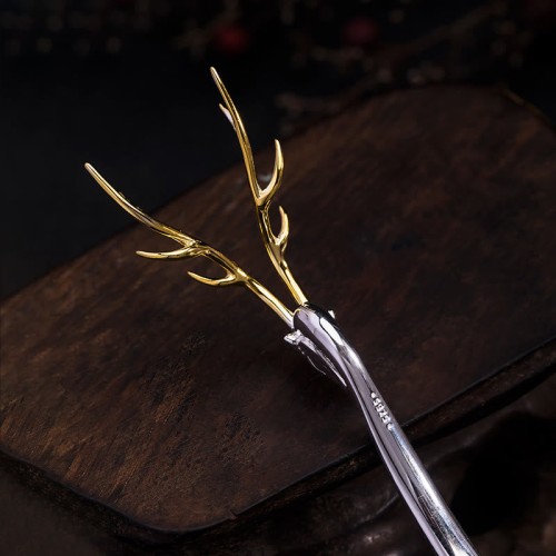 925 Silver Deer Antler Protection Hairpin