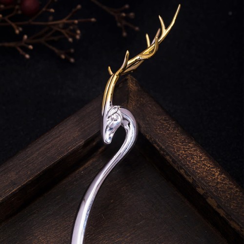 925 Silver Deer Antler Protection Hairpin
