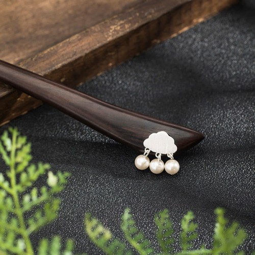 925 Silver Ebony Cloud Power Hairpin 925 Silver Ebony Cloud Power Hairpin