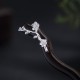 925 Silver Ebony Plum Blossom Hairpin 925 Silver Ebony Plum Blossom Hairpin
