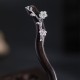 925 Silver Ebony Plum Blossom Hairpin 925 Silver Ebony Plum Blossom Hairpin
