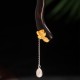 925 Silver Ebony Lotus Flower Pearl Hairpin 925 Silver Ebony Lotus Flower Pearl Hairpin