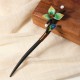 Ebony Wood Silk Flower Butterfly Blessing Hairpin Ebony Wood Silk Flower Butterfly Blessing Hairpin