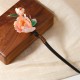 Ebony Wood Silk Flower Butterfly Blessing Hairpin Ebony Wood Silk Flower Butterfly Blessing Hairpin