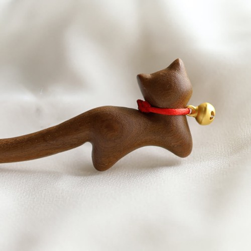 Cat-shaped Sandalwood Hairpin Cat-shaped Sandalwood Hairpin