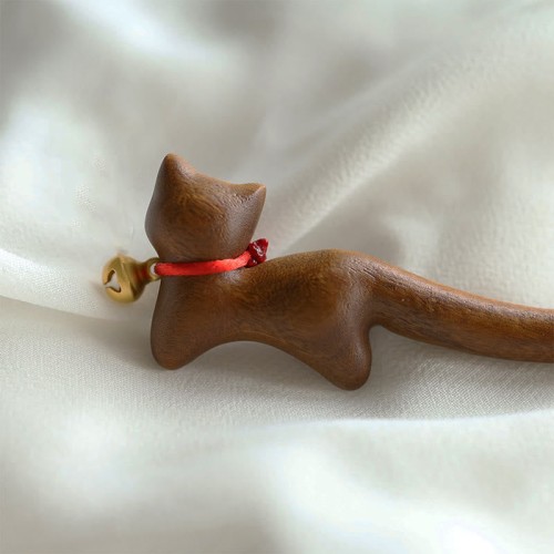 Cat-shaped Sandalwood Hairpin Cat-shaped Sandalwood Hairpin