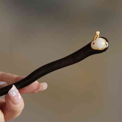 Cloud Sandalwood Rabbit Protection Hairpin Cloud Sandalwood Rabbit Protection Hairpin