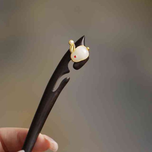 Cloud Sandalwood Rabbit Protection Hairpin Cloud Sandalwood Rabbit Protection Hairpin