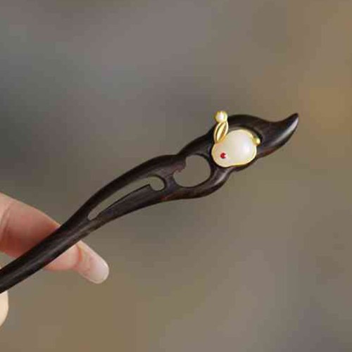 Cloud Sandalwood Rabbit Protection Hairpin Cloud Sandalwood Rabbit Protection Hairpin