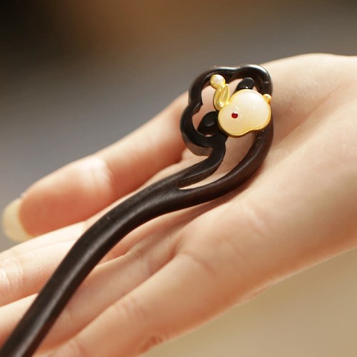 Cloud Sandalwood Rabbit Protection Hairpin Cloud Sandalwood Rabbit Protection Hairpin