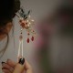 Flower Branch Butterfly Pearl Tassel Hairpin