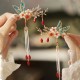 Flower Branch Butterfly Pearl Tassel Hairpin