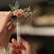 Flower Branch Butterfly Pearl Tassel Hairpin