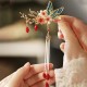 Flower Branch Butterfly Pearl Tassel Hairpin