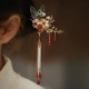 Flower Branch Butterfly Pearl Tassel Hairpin
