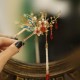 Flower Branch Butterfly Pearl Tassel Hairpin