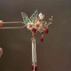Flower Branch Butterfly Pearl Tassel Hairpin