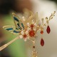 Flower Branch Butterfly Pearl Tassel Hairpin