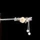 925 Silver Hetian White Jade Flower Hairpin 925 Silver Hetian White Jade Flower Hairpin