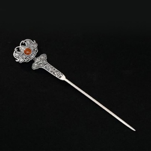 Red Agate Peony Flower Confidence Hairpin Red Agate Peony Flower Confidence Hairpin