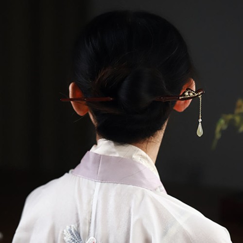 Red Sandalwood Water Drop Jade Protection Hairpin Red Sandalwood Water Drop Jade Protection Hairpin